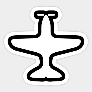 Simple one engine airplane design Sticker